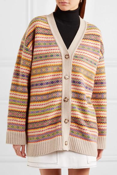 Stella McCartney Kids fair-isle intarsia-knit cardigan - Orange