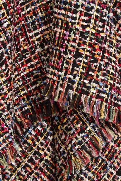 Shop Alexander Mcqueen Asymmetric Tweed Midi Dress