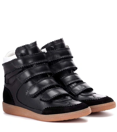 Shop Isabel Marant Bilsy Leather Sneakers In Black