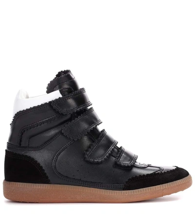 Shop Isabel Marant Bilsy Leather Sneakers In Black