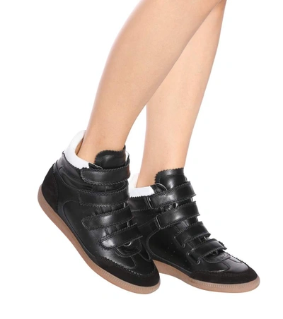 Shop Isabel Marant Bilsy Leather Sneakers In Black