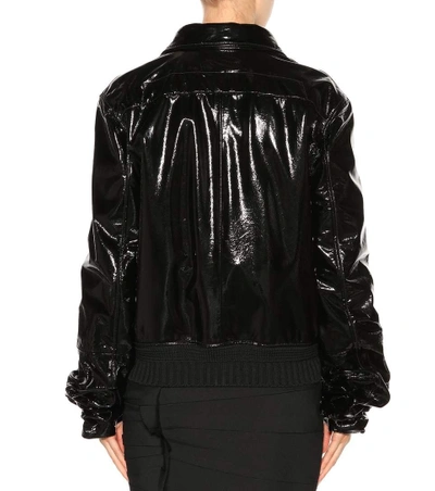 Shop Saint Laurent Patent Leather Jacket In Black