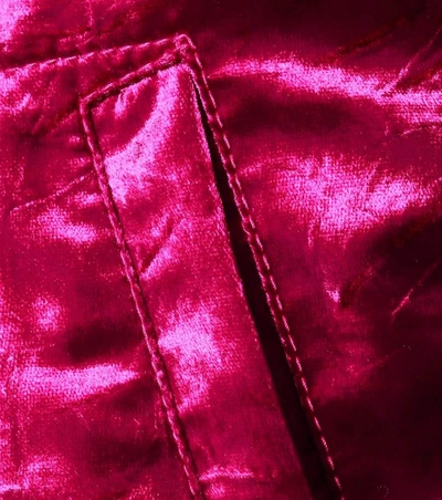 Shop Haider Ackermann Velvet Bomber Jacket In Pink