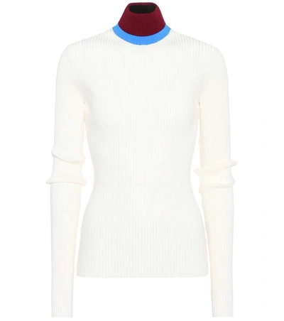 Shop Calvin Klein 205w39nyc Wool-blend Turtleneck Sweater In White