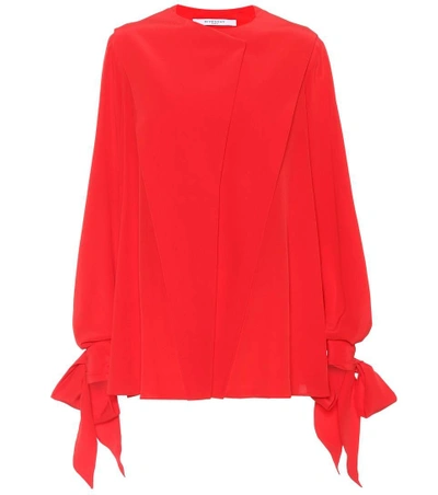 Shop Givenchy Silk Top In Red