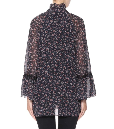 Shop See By Chloé Floral-printed Top In Blue