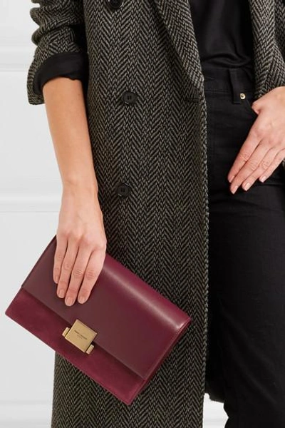 Shop Saint Laurent Bellechasse Leather And Suede Shoulder Bag