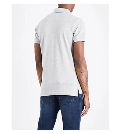 Shop Diesel T-raga Cotton-piqué Polo Shirt In Light Grey Melange