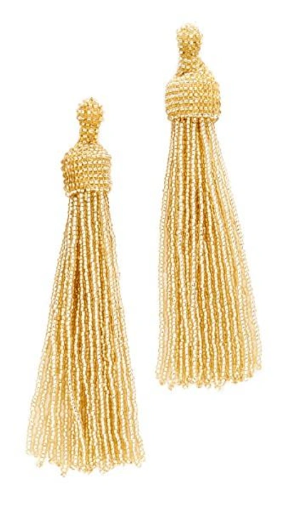Shop Kenneth Jay Lane Tassel Earrings In Gold