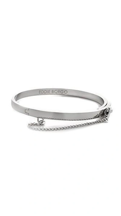 Shop Eddie Borgo Extra Thin Chain Bracelet In Silver