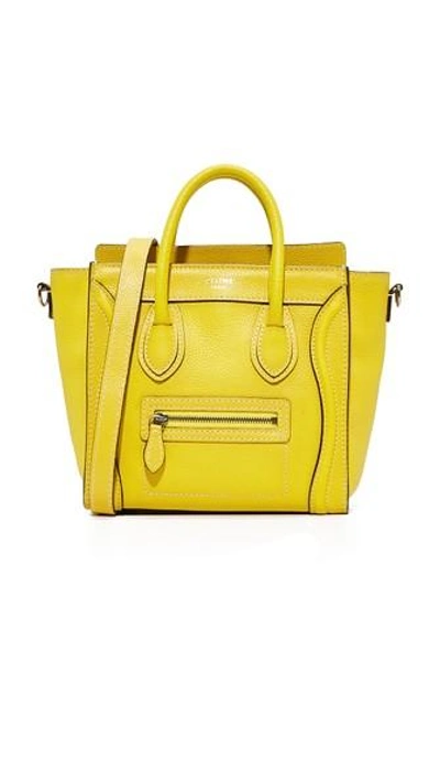 Shop Celine Nano Tote (previously Owned) In Yellow
