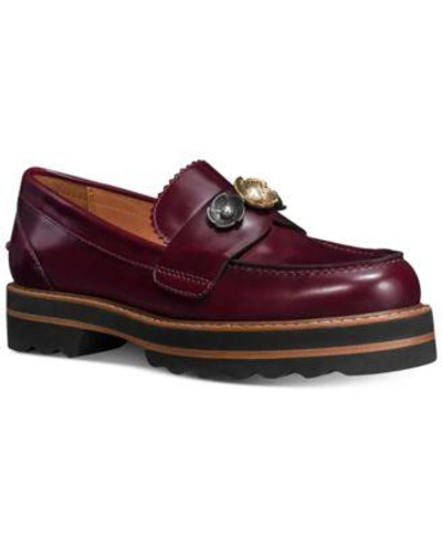 Shop Coach Lenox Loafers In Cabernet