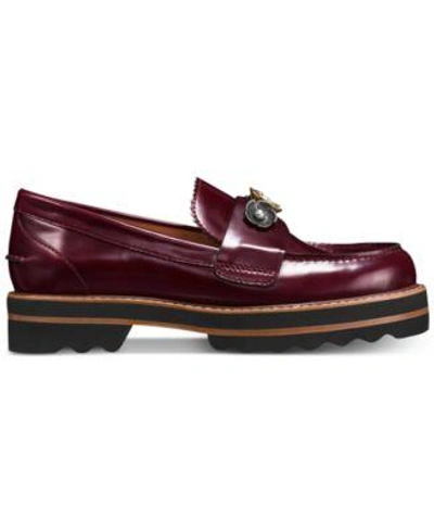 Shop Coach Lenox Loafers In Cabernet