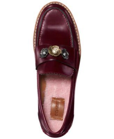 Shop Coach Lenox Loafers In Cabernet