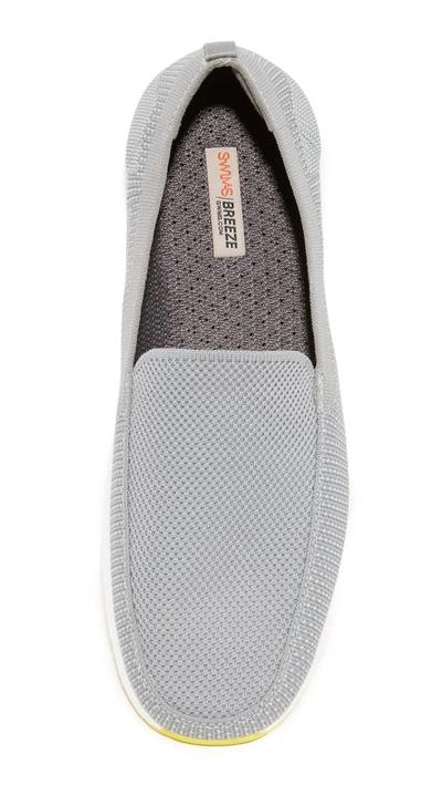 Shop Swims Breeze Leap Knit Loafers In Light Grey/yellow