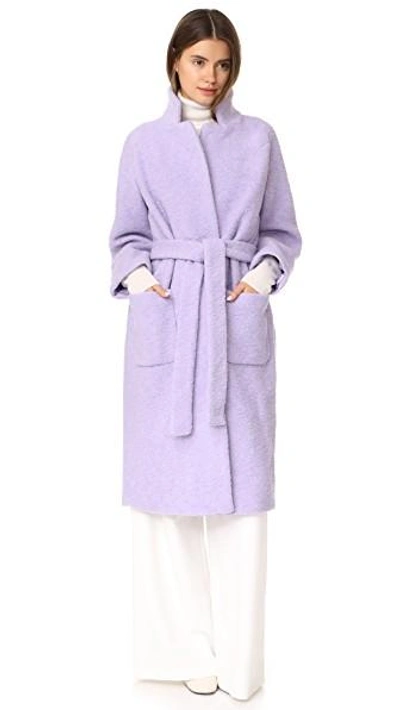 Ganni Fenn Wool-blend Coat In Pastel Lilac | ModeSens