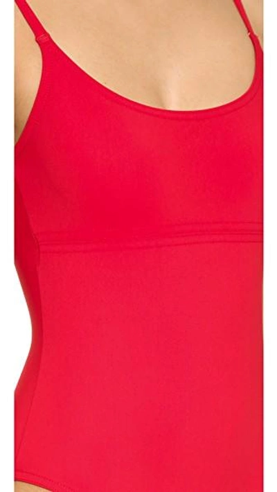 Shop Karla Colletto Skinny Scoop One Piece In Cherry