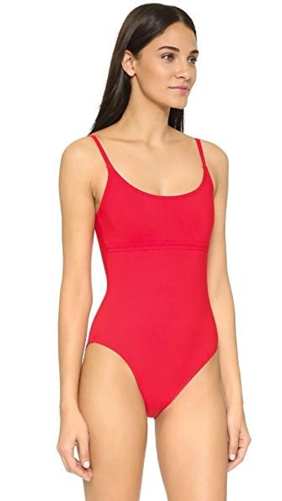 Shop Karla Colletto Skinny Scoop One Piece In Cherry