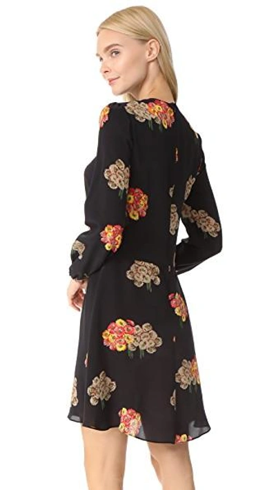 Shop Red Valentino Long Sleeve Floral Dress In Black