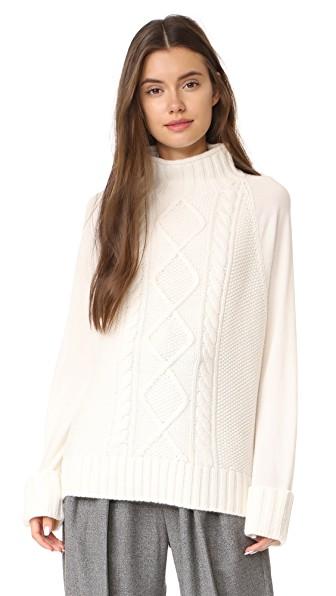 cable mock neck sweater