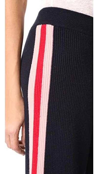 Shop Chinti & Parker Mouline Intarsia Track Pants In Navy/rose/cherry