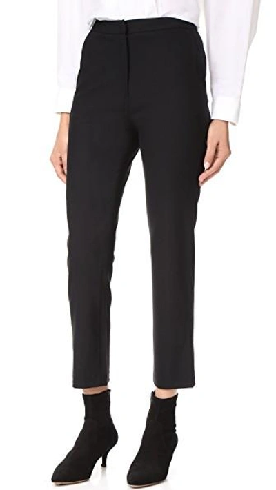 Shop Jenni Kayne Wool Slim Trousers In Black