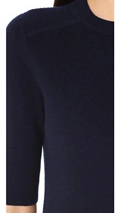 Shop Veronica Beard Cyprus Short Sleeve Sweater In Navy
