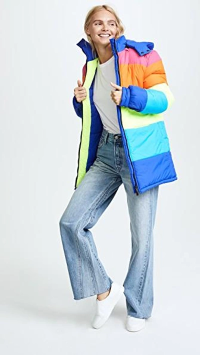 Shop Mira Mikati Nowhere Rainbow Puffer Jacket In Multi