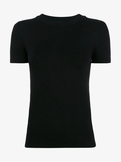 Shop Joostricot Black Slim Fit Knitted T Shirt