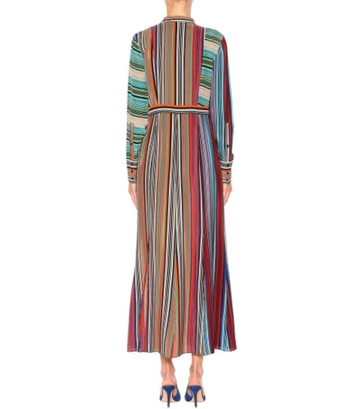 Shop Diane Von Furstenberg Striped Silk Dress In Multicoloured