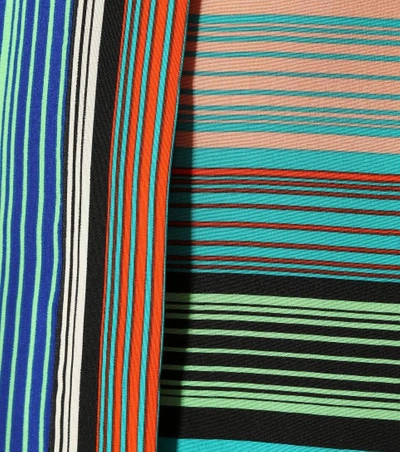 Shop Diane Von Furstenberg Striped Silk Dress In Multicoloured