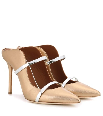 Malone Souliers Metallic Leather Maureen Mules 100 In Brown