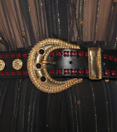 Shop Dodo Bar Or Embellished Leather Belt In Multicoloured