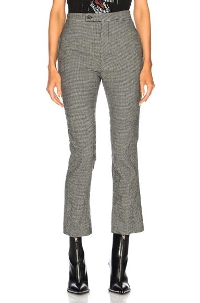 Shop R13 Skinny Kick Flare Trouser Pant In Black, Checkered & Plaid. In Black & White Mini Houndstooth