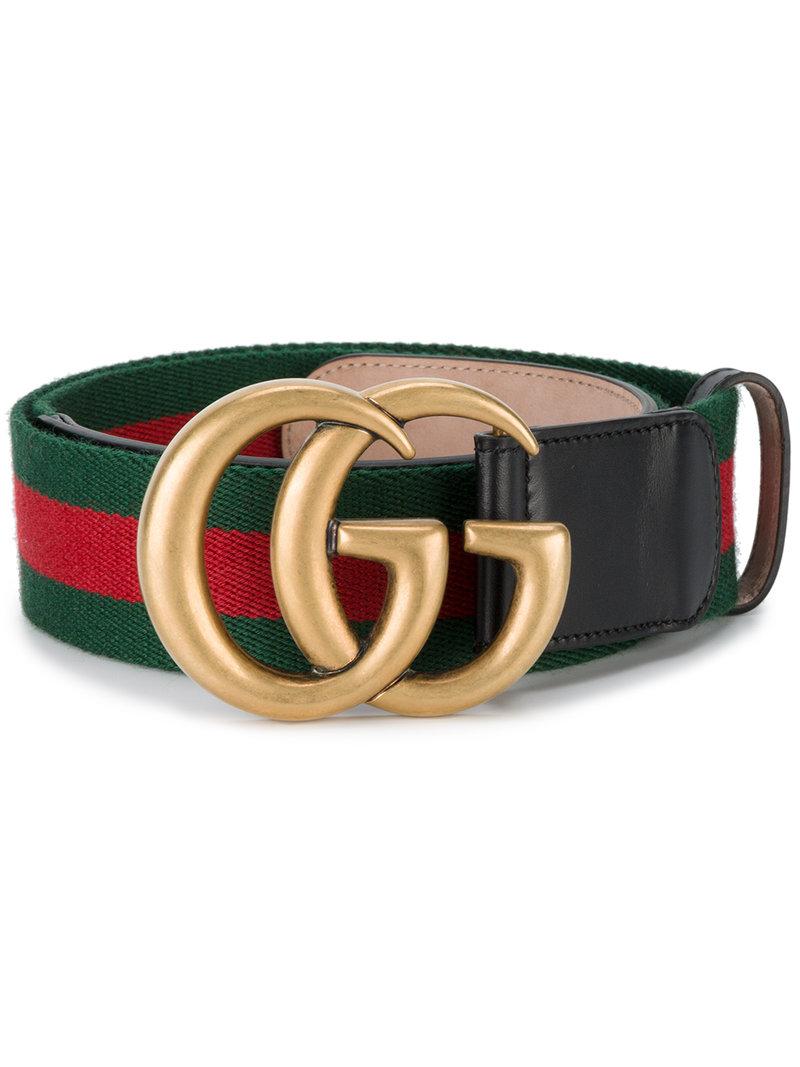 gucci web belt with double g buckle