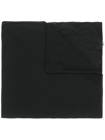 Shop Ermanno Scervino Lace Panel Scarf - Black