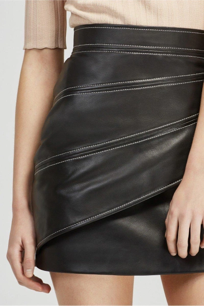 Shop C/meo Collective Lesson Learnt Leather Skirt In Black And Ivory