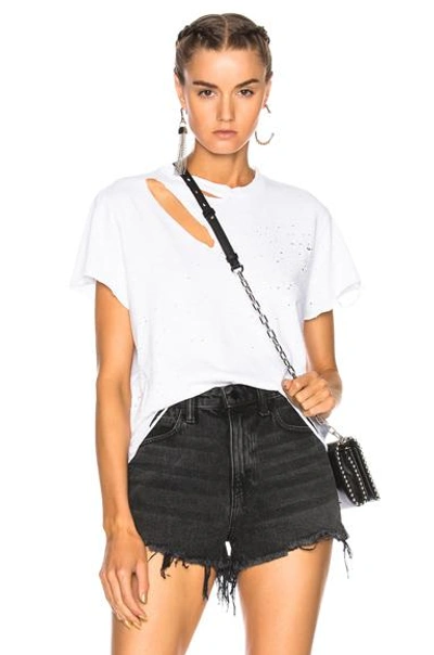 Shop Amiri Distressed Tee In White