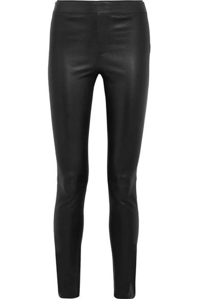 Shop Helmut Lang Stretch-leather Leggings In Black