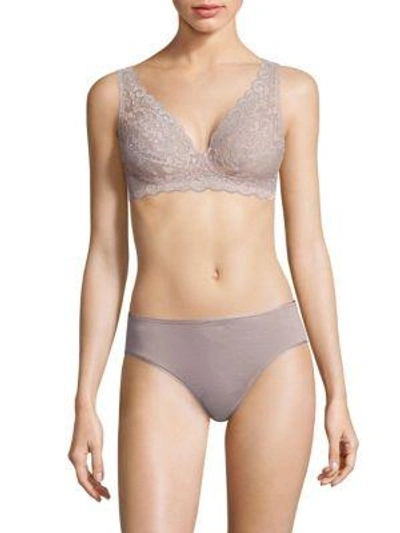 Shop Hanro Luxury Moments Allover Lace Soft Cup Bra In Oyster