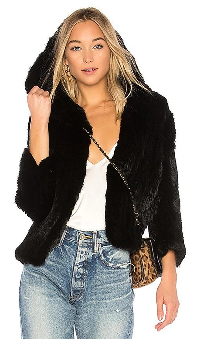 Shop Rachel Zoe Rose Fur Jacket In Black