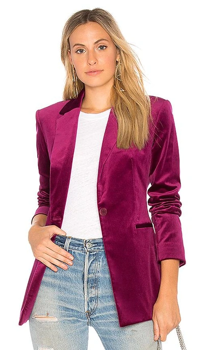 Shop Theory Power Velvet Blazer In Pink