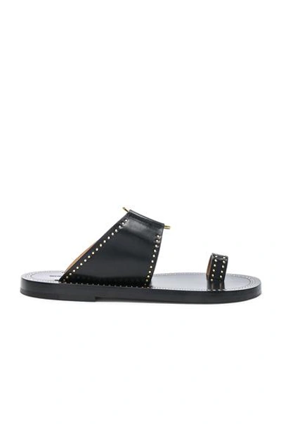 Shop Isabel Marant Leather Jeppy Studded Sandals In Black