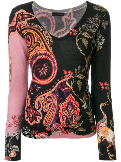 Shop Etro Printed V-neck Top