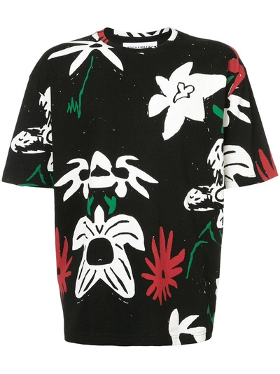 Shop Rochambeau Floral Printed T-shirt - Black
