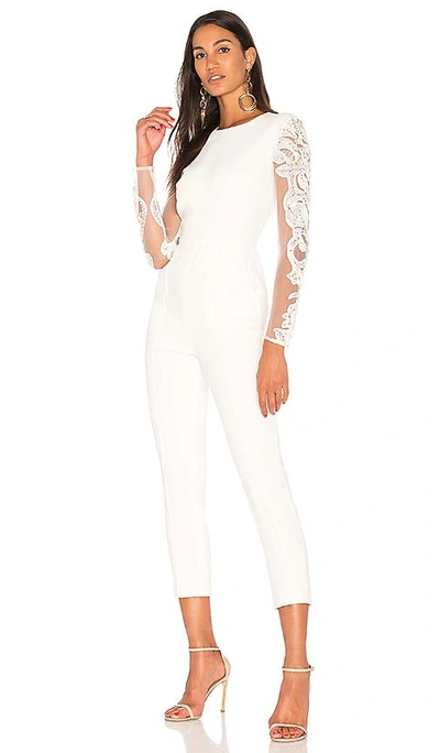 Shop Misha Collection Geena Jumpsuit In Ivory