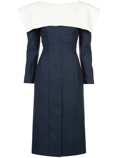 Shop Jacquemus Collar Detail Fitted Dress