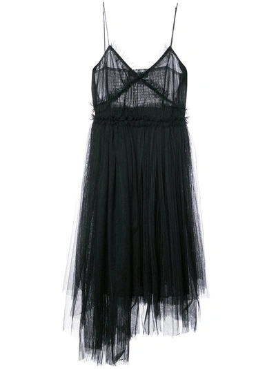 Shop Msgm Tulle Gown - Black