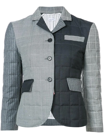 Shop Thom Browne - Quilted Panelled Blazer  In Black