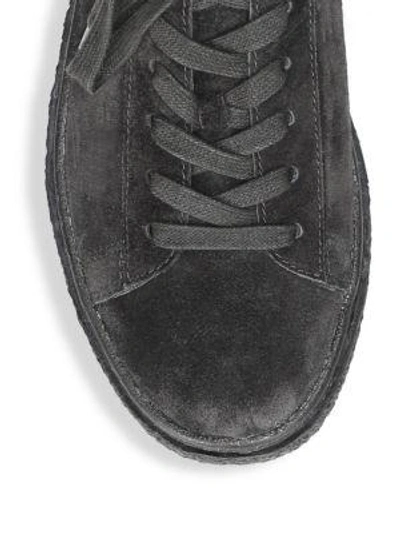 Shop Vince Neela Suede Platform Sneakers In Pewter